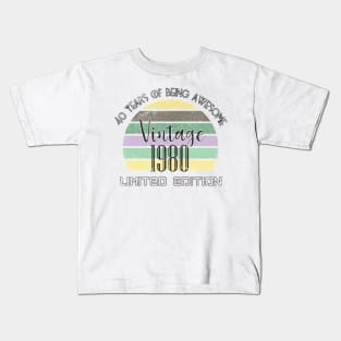 vintage 1980 40 years of being awesome limited edition Kids T-Shirt